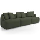 Sofá 3 Lugares Para Sala de Estar Living 228cm Arlo F04 Linho Verde Lyam Decor