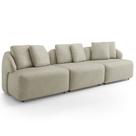 Sofá 3 Lugares Para Sala de Estar Living 228cm Arlo F04 Veludo Bege Lyam Decor Sofá 3 Lugares Para Sala de Estar Living 228cm Arlo F04 Veludo Bege Lyam Decor
