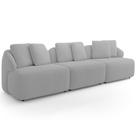 Sofá 3 Lugares Para Sala de Estar Living 234cm Arlo F04 Bouclê Cinza - Lyam Decor Sofá 3 Lugares Para Sala de Estar Living 234cm Arlo F04 Bouclê Cinza - Lyam Decor