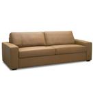 Sofá 3 Lugares Para Sala de Estar Living 235cm Aurora L06 Couro Marrom Claro - Lyam Decor