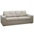 Sofá 3 Lugares Para Sala de Estar Living 235cm Vienne L06 Couro Cinza Claro - Lyam Decor