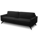 Sofá 3 Lugares Para Sala de Estar Living Industrial 240cm Trento L06 Couro Preto CO-502 - Lyam Decor Sofá 3 Lugares Para Sala de Estar Living Industrial 240cm Trento L06 Couro Preto CO-502 - Lyam Decor