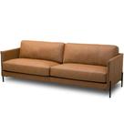 Sofá 3 Lugares Para Sala De Estar Living Industrial 270cm Amábile L06 Couro Camel - Lyam Decor