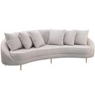 Sofá 3 Lugares Para Sala de Estar Living Orgânico 210cm Moah T03 Linho Bege - Lyam Decor