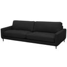 Sofá 3 Lugares Para Sala Living Industrial 210cm Ávila L06 Couro Preto - Lyam Decor