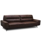 Sofá 3 Lugares Para Sala Living Industrial 236cm Cádis L06 Couro Marrom Escuro - Lyam Decor