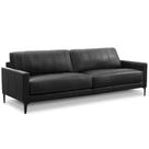 Sofá 3 Lugares Para Sala Living Industrial 240cm Evo L06 Couro Preto - Lyam Decor