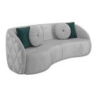 Sofá 3 Lugares Para Sala Living Olimpo 240 cm M03 Veludo Cinza Claro - Lyam Decor