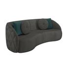 Sofá 3 Lugares Para Sala Living Olimpo 240 cm M03 Veludo Cinza Escuro - Lyam Decor