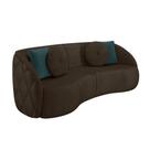 Sofá 3 Lugares Para Sala Living Olimpo 240 cm M03 Veludo Marrom - Lyam Decor
