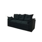 Sofá 3 Lugares Paris Suede Preto - AL Móveis Sofá 3 Lugares Paris Suede Preto - AL Móveis