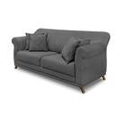 Sofá 3 Lugares Pé de Madeira Julieta 200 cm Suede S04 - D'Rossi