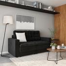 Sofá 3 Lugares Retrátil Berlim Suede Preto Sofá 3 Lugares Retrátil Berlim Suede Preto