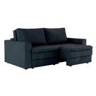Sofá 3 Lugares Retrátil Berna Suede Preto 210 cm