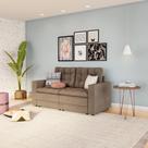 Sofá 3 Lugares Retrátil Brémen Suede Bege