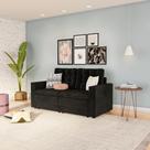Sofá 3 Lugares Retrátil Brémen Suede Preto