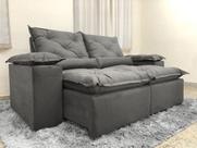 Sofá 3 Lugares Retrátil e Reclinável 2,00 Metros Alpoim Estofados Cinza 202 Athenas