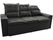 Sofá 3 Lugares Retrátil e Reclinável 2,00m Cama inBox Smal com bordado pantográfico Suede Cinza