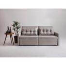 Sofa 3 Lugares Retratil E Reclinavel 216Cm Em Linho Dimas Sofa 3 Lugares Retratil E Reclinavel 216Cm Em Linho Dimas