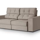 Sofá 3 Lugares Retrátil e Reclinável 218cm para Sala de Estar Eros Bege Sofá 3 Lugares Retrátil e Reclinável 218cm para Sala de Estar Eros Bege