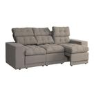 Sofá 3 Lugares Retrátil e Reclinável Baden Linho Cinza
