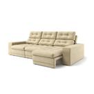 Sofá 3 Lugares Retrátil e Reclinável Baden Suede Bege