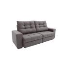 Sofá 3 Lugares Retrátil e Reclinável Biarritz Suede Castanho