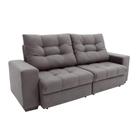 Sofá 3 Lugares Retrátil e Reclinável Biarritz Suede Castanho