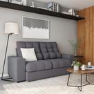 Sofá 3 Lugares Retrátil e Reclinável Bordéus Suede Grafite Sofá 3 Lugares Retrátil e Reclinável Bordéus Suede Grafite