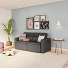 Sofá 3 Lugares Retrátil e Reclinavél Brunsvique Suede Grafite 180 cm
