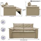 Sofá 3 Lugares Retrátil e Reclinável Cama inBox Compact 1,80m Velusoft Bege