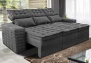 Sofá 3 Lugares Retrátil e Reclinável Cama inBox Senses 2,00m Velusoft Cinza