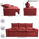 Sofá 3 Lugares Retrátil e Reclinável Cama inBox Senses 2,00m Velusoft Vermelho