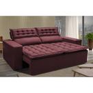 Sofá 3 Lugares Retrátil e Reclinável Cama inBox Slim 1,80m Velusoft Vinho