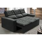 Sofá 3 Lugares Retrátil e Reclinável Cama inBox Slim 2,00m Velusoft Preto