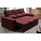 Sofá 3 Lugares Retrátil e Reclinável Cama inBox Slim 2,00m Velusoft Vinho