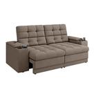 Sofá 3 Lugares Retrátil e Reclinável com Entrada USB e Porta Copo California 205cm