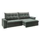 Sofá 3 Lugares Retrátil e Reclinável com USB Flexforma Triton Veludo Cinza 230 cm