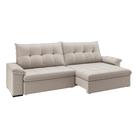 Sofá 3 Lugares Retrátil e Reclinável com USB Flexforma Triton Veludo Marfim 230 cm