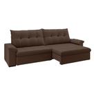 Sofá 3 Lugares Retrátil e Reclinável com USB Flexforma Triton Veludo Tabaco 230 cm
