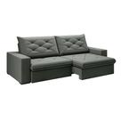 Sofá 3 Lugares Retrátil e Reclinável Flexforma Premier Veludo Cinza 230 cm