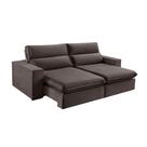 Sofá 3 Lugares Retrátil e Reclinável Free Veludo Cinza 190 cm