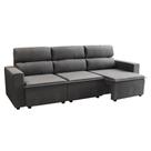 Sofá 3 Lugares Retrátil e Reclinável Hanôver II Suede Grafite 210 cm