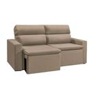 Sofá 3 Lugares Retrátil e Reclinavél Hanôver Suede Bege 180 cm