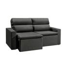 Sofá 3 Lugares Retrátil e Reclinavél Hanôver Suede Grafite 180 cm