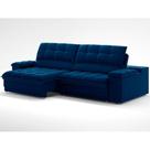 Sofá 3 Lugares Retrátil e Reclinável Helen com USB e Porta-Copos Veludo Azul Marinho 230 cm Sofá 3 Lugares Retrátil e Reclinável Helen com USB e Porta-Copos Veludo Azul Marinho 230 cm