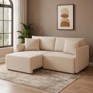 Sofá 3 Lugares Retrátil e Reclinável Malta Linho Cru 180 cm Sofá 3 Lugares Retrátil e Reclinável Malta Linho Cru 180 cm