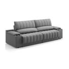 Sofá 3 Lugares Retrátil e Reclinável Murano com Porta-Copos Velosuede Grafite 230 cm