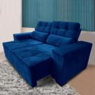 Sofá 3 Lugares Retrátil e Reclinável New York Premium 2 m - AZUL
