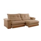 Sofá 3 Lugares Retrátil e Reclinável Qatar Linho Bege 200 cm